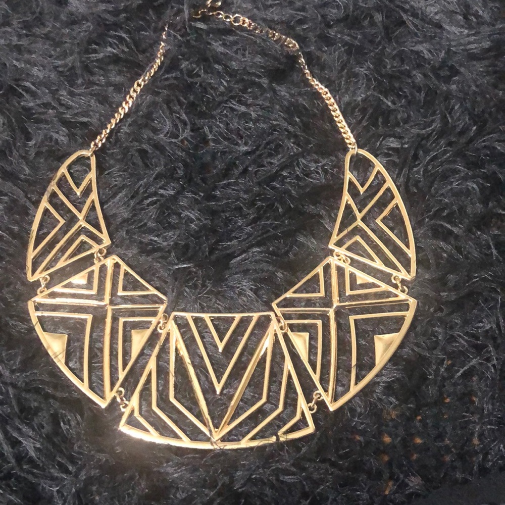 Gold Art Deco Geometric Necklace